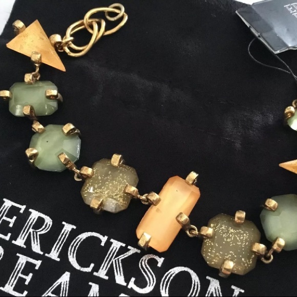 Erickson Beamon✨Tangerine & Jade Lucite Bracelet - Picture 3 of 8